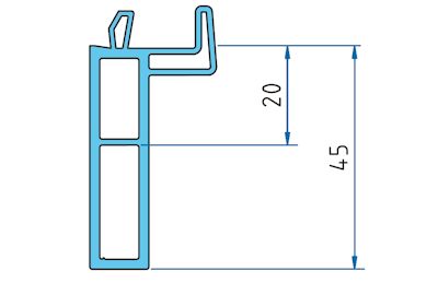 Fensterbankanschlussleiste G 3216  für Altbau 12 x 45 mm weiß 