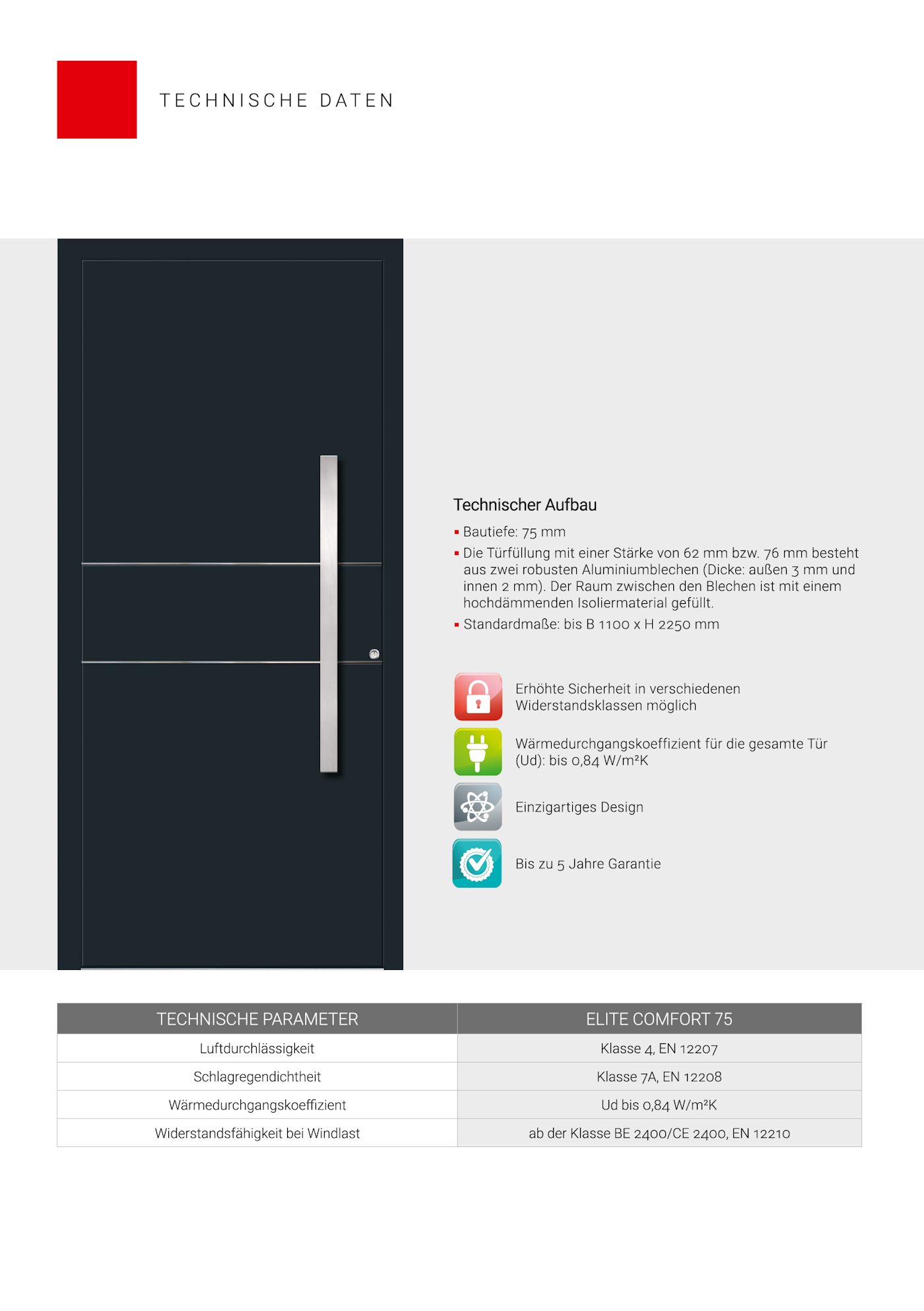 Elite 75 Aluminiumhaustüren