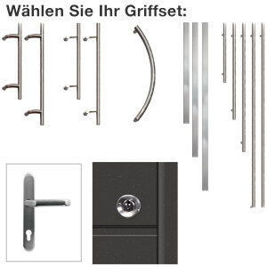 Beschlagset / Griffset aus Edelstahl