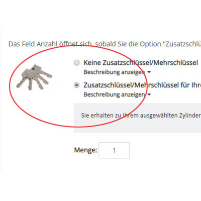 Neu: Zusatzschlüssel zu Ihrem Zylinder bestellen - 