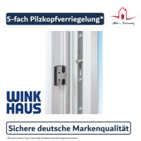 Kunststoff Haustür · Modell K629P · Farbe: weiß · Maßanfertigung  cm genau · nach innen und außen öffnend wählbar · inklusive hochwertigem  Griffset aus Edelstahl · Serie K600P