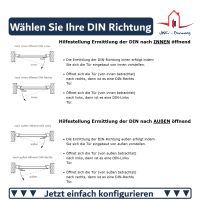 Kunststoff Haustür · Modell K629P · Farbe: weiß · Maßanfertigung  cm genau · nach innen und außen öffnend wählbar · inklusive hochwertigem  Griffset aus Edelstahl · Serie K600P