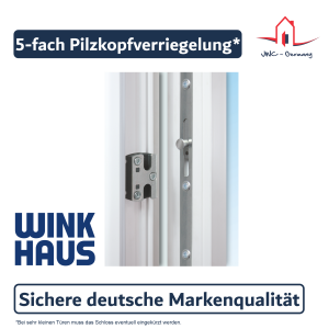 Kunststoff Nebeneingangstür · Kellertür · Garagentür · Modell K602P (1/2 Glas) · Farbe: weiß · Maßanfertigung cm genau · nach innen und außen öffnend wählbar · inklusive Zubehörset · Serie K600P