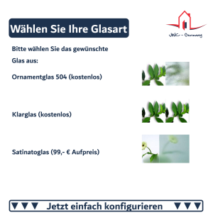 Kunststoff Nebeneingangstür · Kellertür · Garagentür · Modell K602P (1/2 Glas) · Farbe: weiß · Maßanfertigung cm genau · nach innen und außen öffnend wählbar · inklusive Zubehörset · Serie K600P