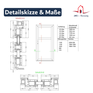 Nebeneingangstür · Kellertür · Garagentür · Modell K603P (2/3 Glas) · Füllung glatt · Farbe: weiß · Maßanfertigung cm genau · nach innen und außen öffnend wählbar · inklusive Zubehörset · Serie K600P