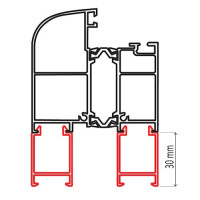 30 mm Verbreiterungsprofil · Farbe beidseitig: Anthrazit  (ähnlich RAL 7016) · Länge konfigurierbar · passend für unsere Aluminium Haustüren der Serie A600 S2 & A600-3D-S2