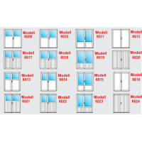 Zweiflügliges Garagentor aus Kunststoff  · Doppeltür für Garage & Werkstatt · Modell K609R (1/3 Glas)  · Farbe: weiß  · Maßanfertigung · symmetrische Teilung · cm genau · nach innen und außen öffnend wählbar · inklusive Zubehörset · Serie KL600R