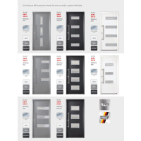 Aluminium-Haustür · Hochwertig · Sicher & Energiesparend · Modell: A604-3D-S2 · Farbe: Grau RAL 7001 · Maßanfertigung cm genau · inklusive hochwertigem Griffset· Serie: A600-3D-S2