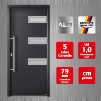 Aluminium-Haustür · Hochwertig · Sicher & Energiesparend · Modell: A664-3D-S2 · Farbe: Anthrazit RAL 7016 · Maßanfertigung cm genau · inklusive hochwertigem Griffset· Serie: A600-3D-S2