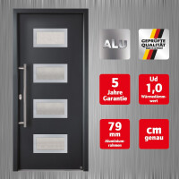 Aluminium-Haustür · Hochwertig · Sicher & Energiesparend · Modell: A665-3D-S2 · Farbe: Anthrazit RAL 7016 · Maßanfertigung cm genau · inklusive hochwertigem Griffset· Serie: A600-3D-S2