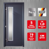 Aluminium-Haustür · Hochwertig · Sicher & Energiesparend · Modell: A603-3D-S2 · Farbe: Anthrazit RAL 7016 · Maßanfertigung cm genau · inklusive hochwertigem Griffset· Serie: A600-3D-S2