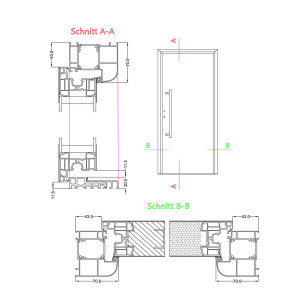 Lagerware: Aluminium-Haustür · Hochwertig · Energiesparend · Modell: JWC04 · Farbe: Anthrazit · Maße: Standardmaß 108 x 208 cm · DIN: Links