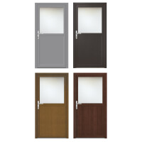 Gealan Kunststoff Nebeneingangstür · Kellertür · Garagentür · Modell G7402S2 (1/2 Glas) · Farben: Weiß, Grau, Anthrazit, Golden Oak oder Mahagoni (Braun) · Maßanfertigung cm genau · nach innen & außen öffnend wählbar · inkl. Zubehörset · Serie G74S2