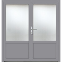 Zweiflügeliges Gealan Garagentor Kunststoff-Aluminium · Doppeltür für Garage & Werkstatt · GA7411S2-3 · 3-Fach Glas · 40 mm Aluminium Füllung · Farben: Weiß, Grau, Anthrazit · Maßanfertigung cm genau · nach innen & außen öffnend · Serie GA74S2-3