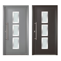 Gealan Kunststoff-Aluminium Haustür · GA7431S2-3 · 3-Fach Glas · 40 mm Aluminium Füllung · Farben: Weiß, Grau, Anthrazit · Maßanfertigung cm genau · nach innen & außen öffnend · inklusive hochwertigem Griffset aus Edelstahl · Serie GA74S2-3