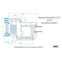 20 mm Verbreiterungsprofil · Maueranschlussprofil · Bodeneinstandsprofil · Farbe: innen Weiß / außen Weiß · passend für alle Türen der Gealan G74 Serien