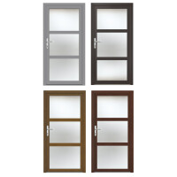 Gealan Kunststoff Nebeneingangstür · Kellertür · Garagentür · Modell G7470R (3 x Glas) · Farben: Weiß, Grau, Anthrazit, Golden Oak oder Mahagoni (Braun) · Maßanfertigung cm genau · nach innen & außen öffnend wählbar · inkl. Zubehörset · Serie G74R