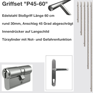 60 cm Edelstahl Stoßgriff P45 Ø30 mm,...