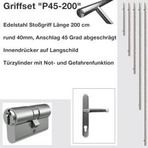 200 cm Edelstahl Stoßgriff P45 Ø40 mm,...