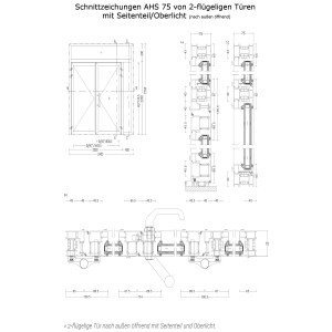 Aluhaus AHS75 Premium Aluminium Zweiflügelige Tür / Tor  · Doppeltür · Haustür · Flügeltor · Modell AHS75-09 · VSG-Glas · Aluminium Füllung · Große Farbauswahl · Maßanfertigung cm genau · nach innen & außen öffnend ·  Serie AHS 75