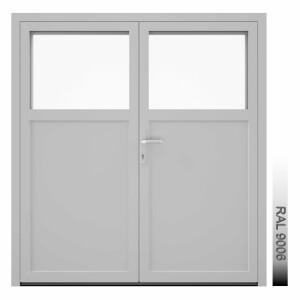 Aluhaus AHS75 Premium Aluminium Zweiflügelige Tür / Tor  · Doppeltür · Haustür · Flügeltor · Modell AHS75-09 · VSG-Glas · Aluminium Füllung · Große Farbauswahl · Maßanfertigung cm genau · nach innen & außen öffnend ·  Serie AHS 75