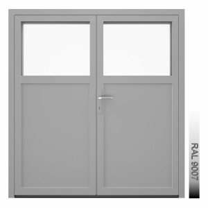 Aluhaus AHS75 Premium Aluminium Zweiflügelige Tür / Tor  · Doppeltür · Haustür · Flügeltor · Modell AHS75-09 · VSG-Glas · Aluminium Füllung · Große Farbauswahl · Maßanfertigung cm genau · nach innen & außen öffnend ·  Serie AHS 75