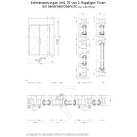 Aluhaus AHS75 Premium Aluminium Zweiflügelige Tür / Tor  · Doppeltür · Haustür · Flügeltor · Modell AHS75-09 · VSG-Glas · Aluminium Füllung · Große Farbauswahl · Maßanfertigung cm genau · nach innen & außen öffnend ·  Serie AHS 75