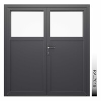 Aluhaus AHS75 Premium Aluminium Zweiflügelige Tür / Tor  · Doppeltür · Haustür · Flügeltor · Modell AHS75-09 · VSG-Glas · Aluminium Füllung · Große Farbauswahl · Maßanfertigung cm genau · nach innen & außen öffnend ·  Serie AHS 75