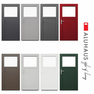 Aluhaus AHS75 Premium Aluminium Nebeneingangstür...