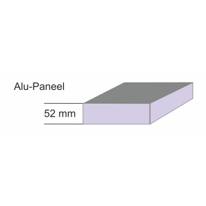 52 mm Alu-Paneel(Füllung) = 0,51 [W/m²K]