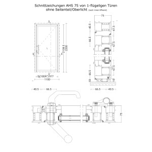 Aluhaus AHS75 Premium Aluminium Nebeneingangstür · Ladentür · Garagentür · Modell AHS75-72 (2 x Füllung) · Aluminium Füllung XPS · Große Farbauswahl · Maßanfertigung cm genau · nach innen & außen öffnend ·  Serie AHS 75