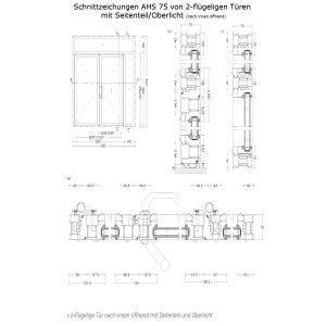 Aluhaus AHS75 Premium Aluminium Zweiflügelige Tür / Tor · Doppeltür · Haustür · Nebeneingangstor · Modell AHS75-12 · Aluminium Füllung · Große Farbauswahl · Maßanfertigung cm genau · nach innen & außen öffnend ·  Serie AHS 75