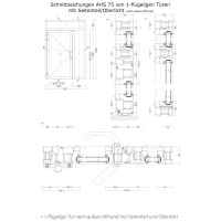 Aluminium Vollglas Haustür Aluhaus AHS75 mit Seitenteil rechts · Ladentür · Garagentür · Modell AHS75-27-STR  (Vollglas) · VSG-Glas · Große Farbauswahl · Maßanfertigung cm genau · nach innen & außen öffnend ·  Serie AHS 75