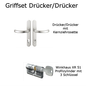 Drücker/Drücker Edelstahl Langschild inklusive,...