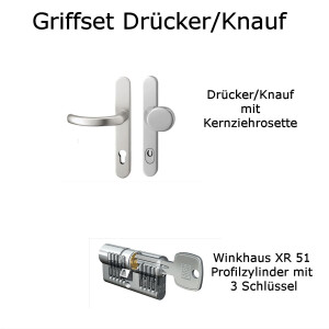 Drücker/Knauf Edelstahl Langschild inklusive,...