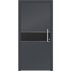 Aluhaus ELITE 75-30 Aluminium Haustür · Modell Heron · Schlicht · Kassettentür · Lisenentür - Flächenbündig & Flügelüberdeckend  · Große Farbauswahl · Maßanfertigung cm genau · nach innen & außen öffnend ·  Serie: Elite Comfort 75