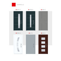 Aluhaus ELITE 75-30 Aluminium Haustür · Modell Idalia · Schlicht · Quadratische Fenster - Flächenbündig & Flügelüberdeckend  · Große Farbauswahl · Maßanfertigung cm genau · nach innen & außen öffnend ·  Serie: Elite Comfort 75 Save