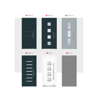 Aluhaus ELITE 75-30 Aluminium Haustür · Modell Idalia · Schlicht · Quadratische Fenster - Flächenbündig & Flügelüberdeckend  · Große Farbauswahl · Maßanfertigung cm genau · nach innen & außen öffnend ·  Serie: Elite Comfort 75 Save