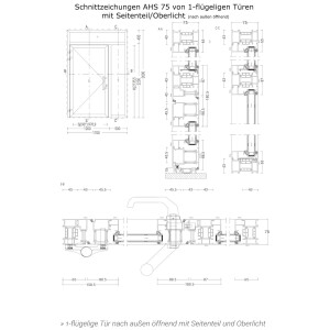 Aluminium Vollglas Haustür Aluhaus AHS75 mit Oberlicht · Ladentür · Garagentür · Modell AHS75-70-OL  (3 xGlas) · VSG-Glas · Große Farbauswahl · Maßanfertigung cm genau · nach innen & außen öffnend ·  Serie AHS 75