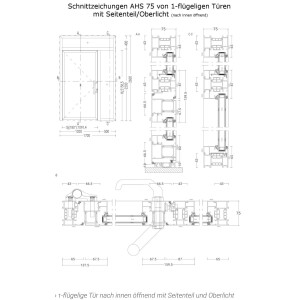 Aluminium Vollglas Haustür Aluhaus AHS75 mit Oberlicht · Ladentür · Garagentür · Modell AHS75-70-OL  (3 xGlas) · VSG-Glas · Große Farbauswahl · Maßanfertigung cm genau · nach innen & außen öffnend ·  Serie AHS 75