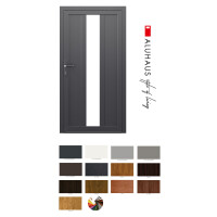 Aluhaus AHS75 Premium Aluminium Vollglas Haustür · Ladentür · Garagentür · Modell AHS75-74 (1 x Glas, 2 x Füllung) · VSG-Glas · Große Farbauswahl · Maßanfertigung cm genau · nach innen & außen öffnend ·  Serie AHS 75