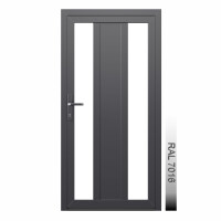 Aluhaus AHS75 Premium Aluminium Vollglas Haustür · Ladentür · Garagentür · Modell AHS75-75 (2 x Glas, 1 x Füllung) · VSG-Glas · Große Farbauswahl · Maßanfertigung cm genau · nach innen & außen öffnend ·  Serie AHS 75