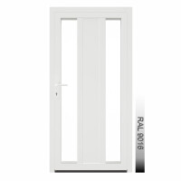 Aluhaus AHS75 Premium Aluminium Vollglas Haustür · Ladentür · Garagentür · Modell AHS75-75 (2 x Glas, 1 x Füllung) · VSG-Glas · Große Farbauswahl · Maßanfertigung cm genau · nach innen & außen öffnend ·  Serie AHS 75