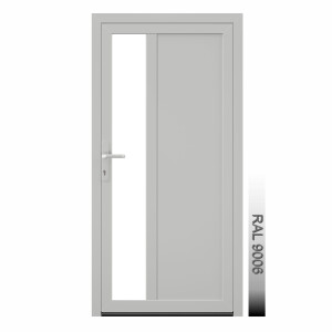 Aluhaus AHS75 Premium Aluminium Vollglas Haustür · Ladentür · Garagentür · Modell AHS75-76 (1 x Glas, 1 x Füllung) · VSG-Glas · Große Farbauswahl · Maßanfertigung cm genau · nach innen & außen öffnend ·  Serie AHS 75