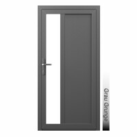 Aluhaus AHS75 Premium Aluminium Vollglas Haustür · Ladentür · Garagentür · Modell AHS75-76 (1 x Glas, 1 x Füllung) · VSG-Glas · Große Farbauswahl · Maßanfertigung cm genau · nach innen & außen öffnend ·  Serie AHS 75