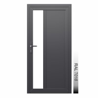 Aluhaus AHS75 Premium Aluminium Vollglas Haustür · Ladentür · Garagentür · Modell AHS75-76 (1 x Glas, 1 x Füllung) · VSG-Glas · Große Farbauswahl · Maßanfertigung cm genau · nach innen & außen öffnend ·  Serie AHS 75