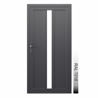 Aluhaus AHS75 Premium Aluminium Vollglas Haustür · Ladentür · Garagentür · Modell AHS75-77 (1 x Glas, 2 x Füllung) · VSG-Glas · Große Farbauswahl · Maßanfertigung cm genau · nach innen & außen öffnend ·  Serie AHS 75