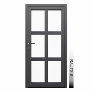 Aluhaus AHS75 Premium Aluminium Vollglas Haustür · Ladentür · Garagentür · Modell AHS75-61 (6 x Glas)· VSG-Glas · Große Farbauswahl · Maßanfertigung cm genau · nach innen & außen öffnend ·  Serie AHS 75