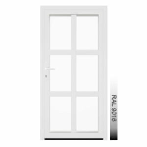 Aluhaus AHS75 Premium Aluminium Vollglas Haustür · Ladentür · Garagentür · Modell AHS75-61 (6 x Glas)· VSG-Glas · Große Farbauswahl · Maßanfertigung cm genau · nach innen & außen öffnend ·  Serie AHS 75