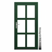 Aluhaus AHS75 Premium Aluminium Vollglas Haustür · Ladentür · Garagentür · Modell AHS75-61 (6 x Glas)· VSG-Glas · Große Farbauswahl · Maßanfertigung cm genau · nach innen & außen öffnend ·  Serie AHS 75